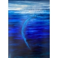 Laura Mulligan, Irish, 21st Century''Untitled Blue Abstract,'' O.O.C., signed, 48'' x 36'' (122cms x... 