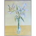 Rosemary (Romy) Hogan, Irish, 20th Century Watercolour, Still Life, ''Lilies in Vase,'' signed, 20''... 