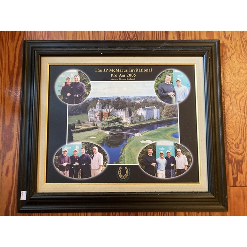 611 - Golf Memorabilia:  A collection of framed Items of various Pro Am and other events, including a Limi... 