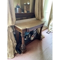 WITHDRAWN ...A Victorian marble top mahogany Washstand, of breakfront outline with frieze drawer, on... 