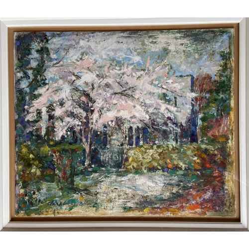 83 - ''Cherry Tree at Castlemount, 1993,'' O.O.B., signed and inscribed on verso, 22'' x 26'' (56cms x 66... 