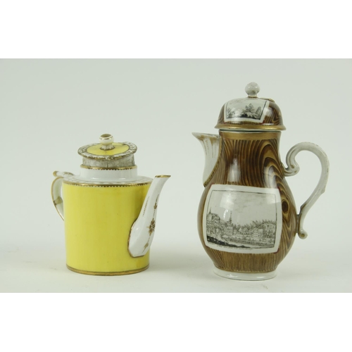 87 - A late 18th Century Trompe-l'oeil porcelain Coffee Pot, late 18th Century / early 19th Century, the ... 