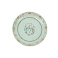An 18th Century Chinese Famille Rose Export Dish, with armorial crest, with motto 'Memte Manuoue Pre... 