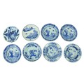 A collection of 16 similar blue and white Chinese Xiangshi period Bowls, of variant designs, 16cms (... 