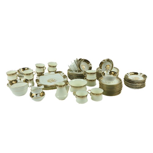 108 - A Tuscan porcelain Tea Service, comprising 11 cups, 11 saucers & 11 side plates, a sugar and cre... 