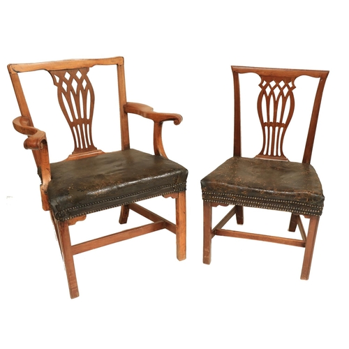 416 - A composite set of 14 mahogany Dining Chairs, Provincial, 18th Century, (including two open Armchair... 