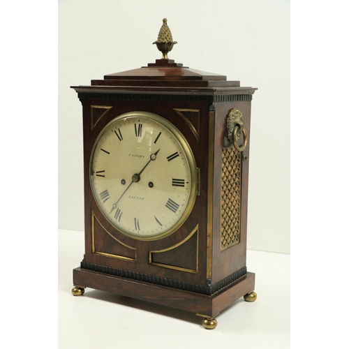 533 - A fine Regency period rosewood cased and brass mounted Bracket Clock, by 