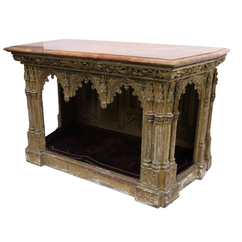 331 - Attributed Augustus Welby Pugin (1812 - 1852) An important Gothic Revival giltwood Side Table or Alt... 