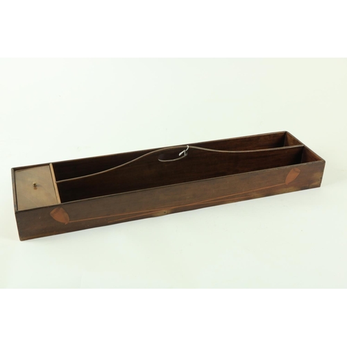 812 - A rare 19th Century rectangular inlaid Pipe and Tobacco Carrier, with hump back saw cut handle and r... 