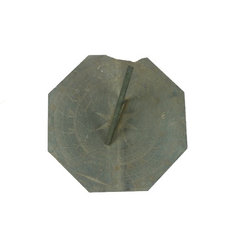 873 - A late 18th Century / early 19th Century slate octagonal Sundial, commissioned for Howth Castle, by ... 