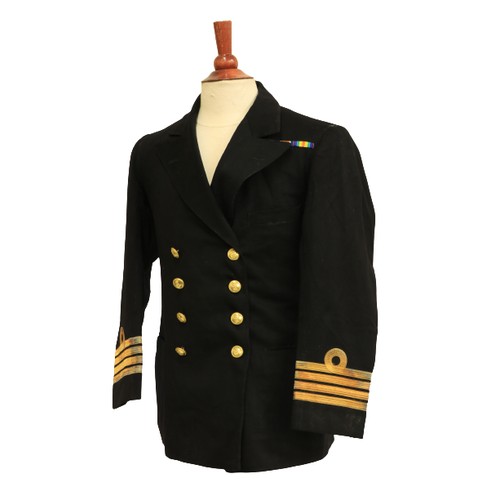 938 - A Royal Navy Officer's Cape, with brass buttons, a Royal Navy Jacket and a matching Waistcoat, and a... 