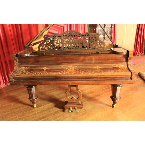 549 - A fine quality 19th Century Boudoir Piano, the main body profusely inlaid and decorated in the Adams... 