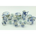 A miscellaneous collection of Chinese blue and white Porcelain, comprising saucers, bowls, cups, vas... 