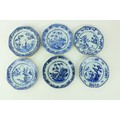 A set of 6 - 18th Century Chinese blue and white Phoenix Plates, each of octagonal form and 10 other... 