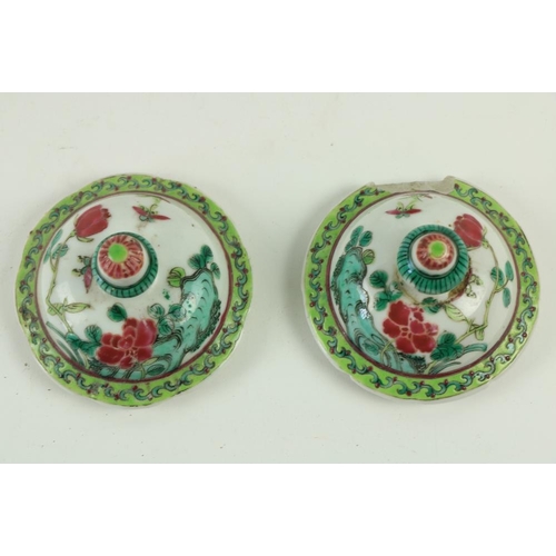 119 - A pair of attractive 19th Century Chinese porcelain Vases and Covers, of bulbous form decorated with... 