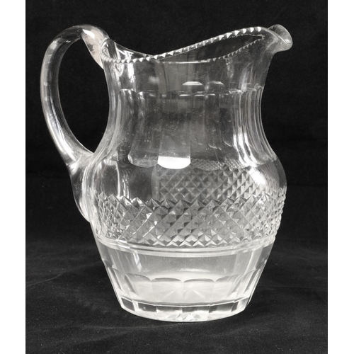 138 - A 19th Century Waterford cutglass Water Jug, with pineapple body design, approx. 19cms (7 1/2