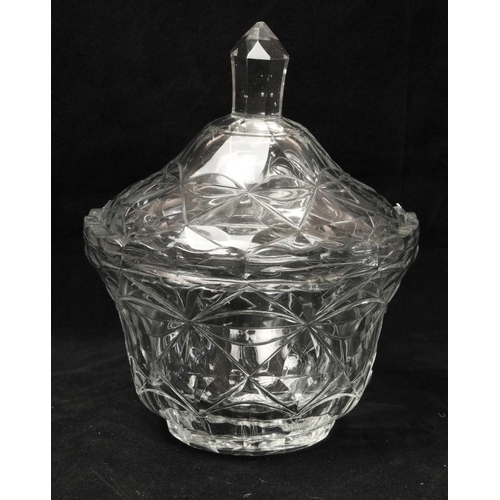 143 - An 18th Century Irish, possibly Waterford, cutglass Bowl, and cover with domed lid and pointed handl... 