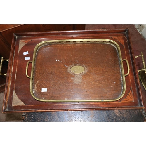 183 - A 17th Century style square oak two tier Table, on turned supports, 22