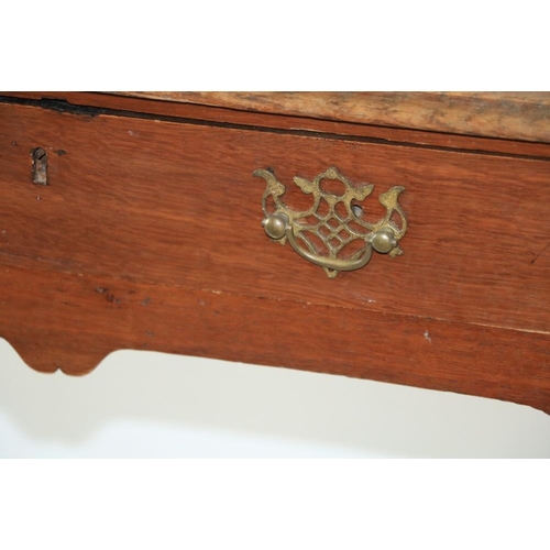 201 - An Irish Georgian period Provincial pine Side Table, the moulded top with front moulded corners, abo... 