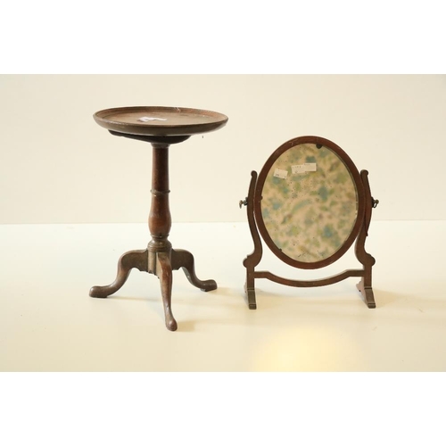 211 - A 19th Century Apprentice Piece, modelled as tripod flip top circular Table, and a Dressing Table Mi... 