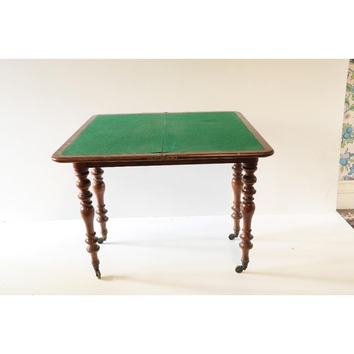 216 - A fine pair of Irish early Victorian mahogany Campaign fold-over Card Tables, by 