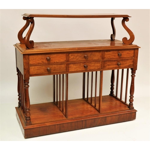 230 - An Irish mahogany Library Stand, probably by Gillingtons, Dublin, struck with No: 3776, the rectangu... 