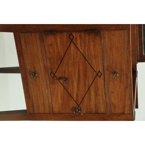 287 - A George IV period mahogany and ebony strung Gentleman's Washstand, with divided hinged top enclosin... 