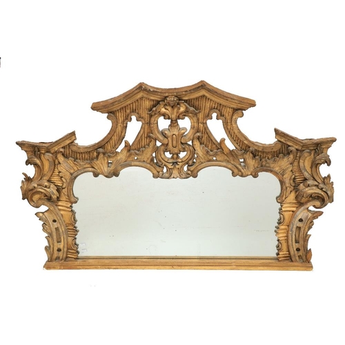 290 - An attractive late 18th Century finely carved giltwood Overmantel Mirror, the shaped and pierced cor... 