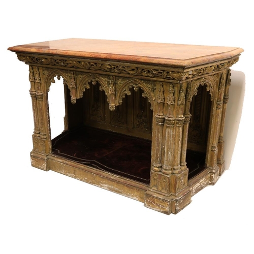 331 - Attributed Augustus Welby Pugin (1812 - 1852) An important Gothic Revival giltwood Side Table or Alt... 