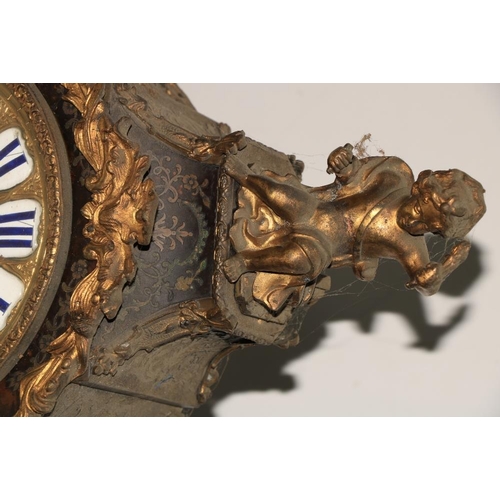 332 - A quality 19th Century French boulle Mantle Clock on stand, by Cronie of Paris, the attractive ... 