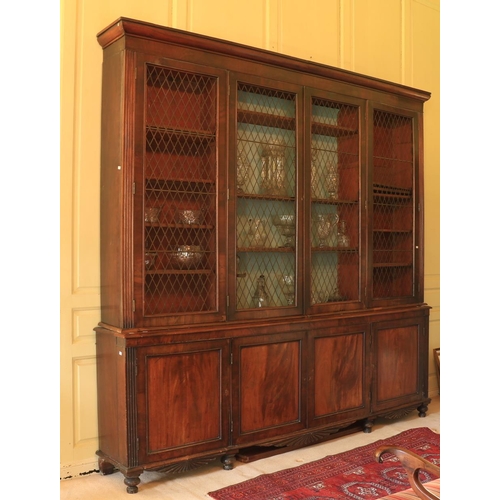 367 - A fine quality William IV period mahogany four door Bookcase, in the manner of Graham of Clonmel, th... 