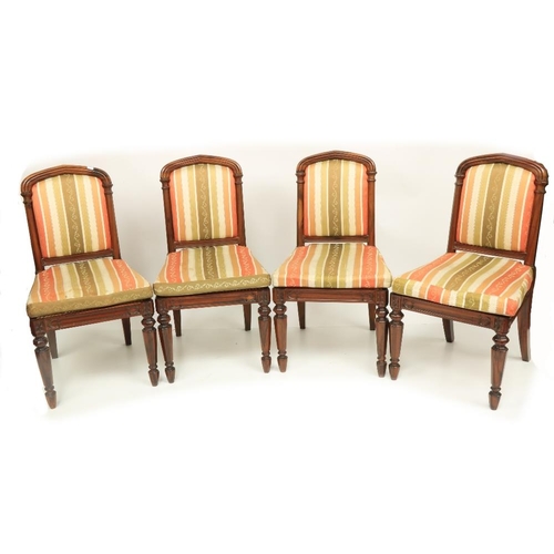 388 - A fine set of 4 Irish Gothic Revival rosewood Side Chairs, stamped and numbered by Williams & Gi... 