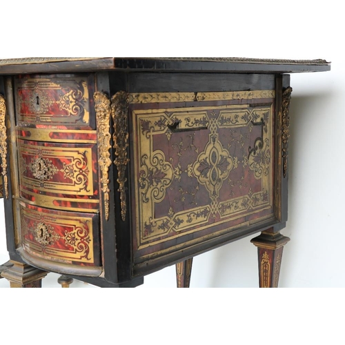 434 - An important Louis XIV period Bureau Mazzerin, in the manner of Andre Charles Boulle, in red tortois... 