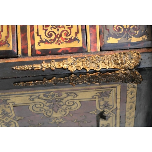 434 - An important Louis XIV period Bureau Mazzerin, in the manner of Andre Charles Boulle, in red tortois... 