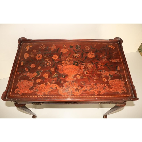 499 - A late 18th Century / early 19th Century Dutch marquetry Side Table, profusely inlaid with vases of ... 