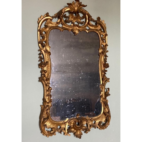 541 - A fine quality early George III (possibly Irish) period carved giltwood Wall Mirror, decorated with ... 