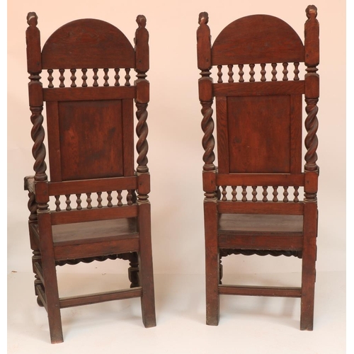 542 - A pair of fine quality carved oak 