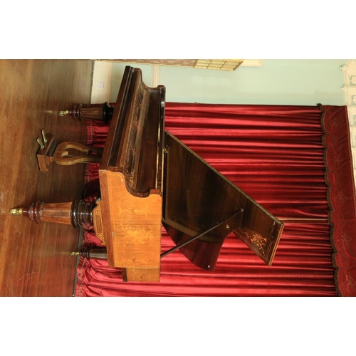 549 - A fine quality 19th Century Boudoir Piano, the main body profusely inlaid and decorated in the Adams... 