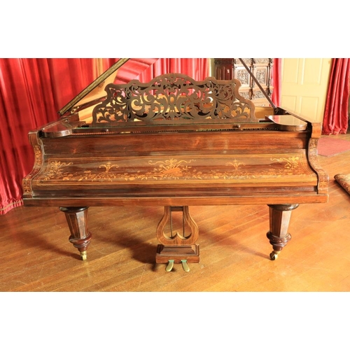 549 - A fine quality 19th Century Boudoir Piano, the main body profusely inlaid and decorated in the Adams... 