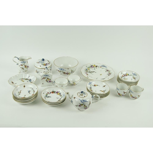 89 - A comprehensive Meissen porcelain Tea & Coffee Service, each piece profusely decorated with colo... 