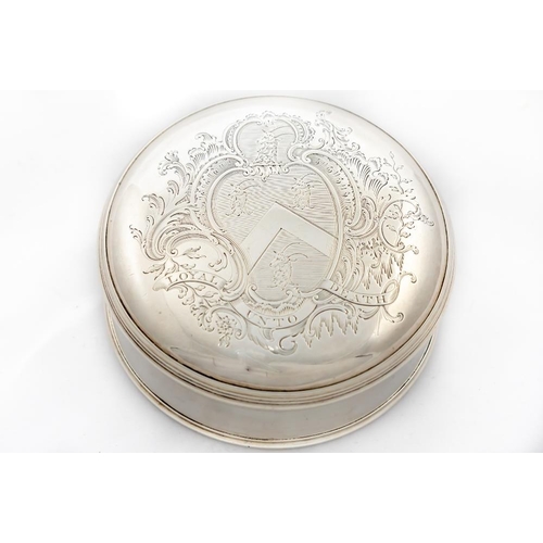 742 - A rare Irish silver and silver gilt Freedom Box, of circular form with removable convex cover, engra... 