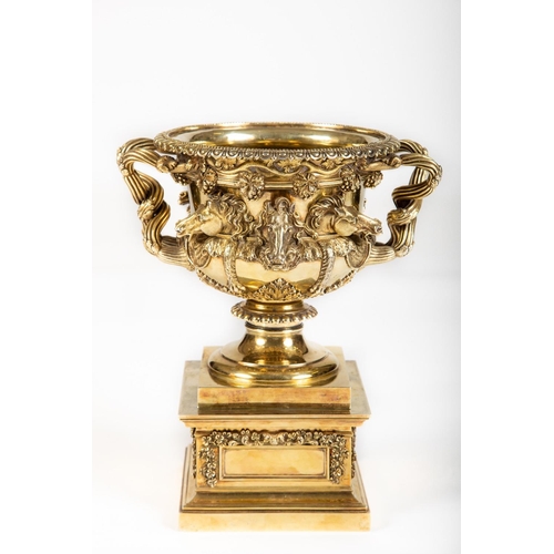 786 - A magnificent Irish William IV silver gilt Warwick Vase, after Paul Storr, Ascot Cup, by Richard Saw... 