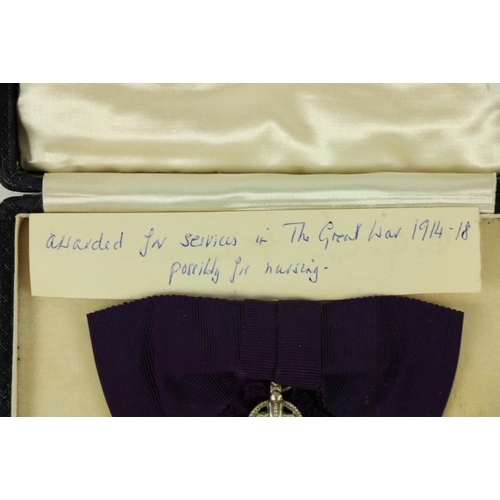 877 - Member of the British EmpireMedal:   An M.B.E. awarded to Mrs. Bertha Gaisford-St. Lawrence (nee Rid... 