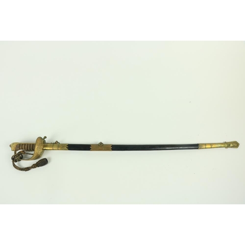 922 - A good British Naval Officer's Sword, Second Half of the 19th Century, the blade 31 1/2