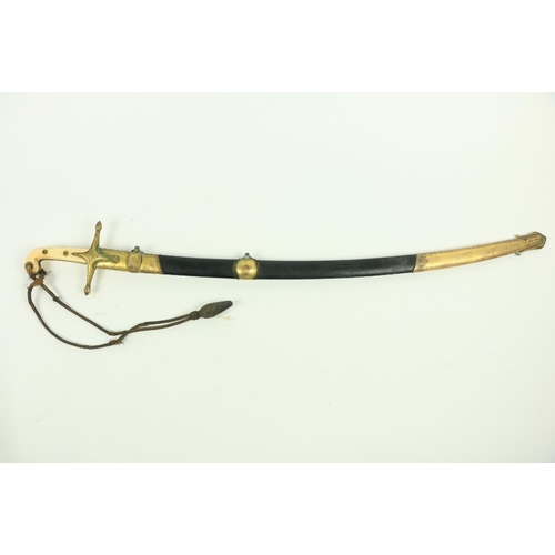 929 - A 19th Century brass hilted Mameluke Sabre ( Naval) by H. Anoburger, Rogers & Co., 30 King Stree... 