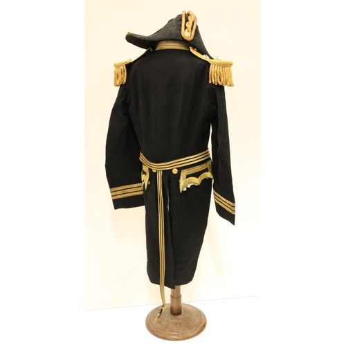 951 - A Royal Navy part Officer's Dress Uniform, Commander J.C. Gaisford-St. Lawrence, comprising fine pai... 