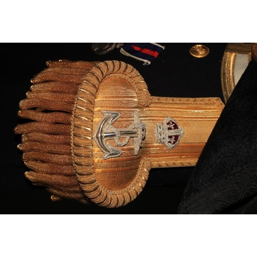 951 - A Royal Navy part Officer's Dress Uniform, Commander J.C. Gaisford-St. Lawrence, comprising fine pai... 