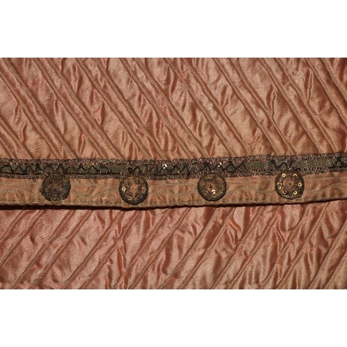 967 - An 18th Century pink quilted velvet Gentleman's Waistcoat, with metal wire borders and buttons and a... 