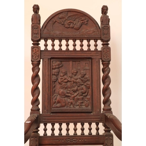 542 - A pair of fine quality carved oak 