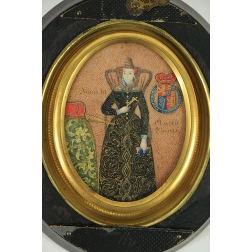 847 - An extremely fine 18th Century oval Miniature of Maria Stuart, otherwise known as Mary, Queen of Sco... 